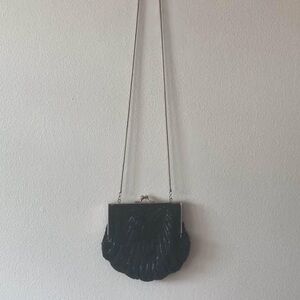 Vintage beaded Black Clutch Bag